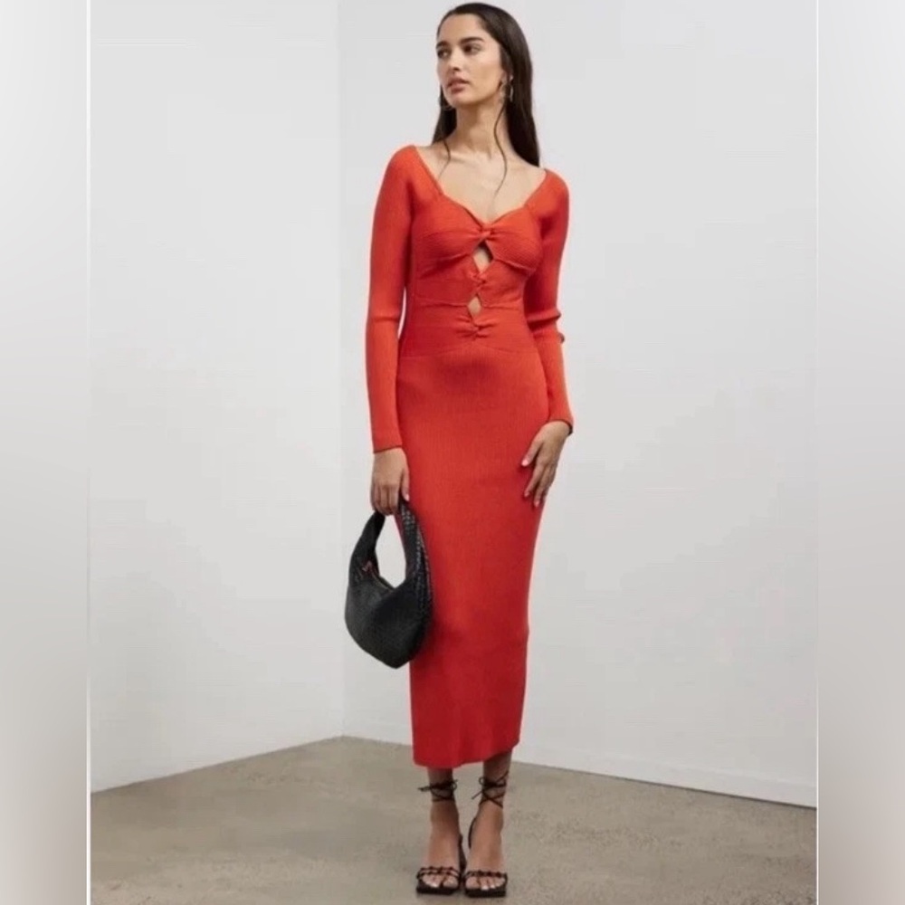 Cult Gaia Melissa Knit dress in rouge NWT S